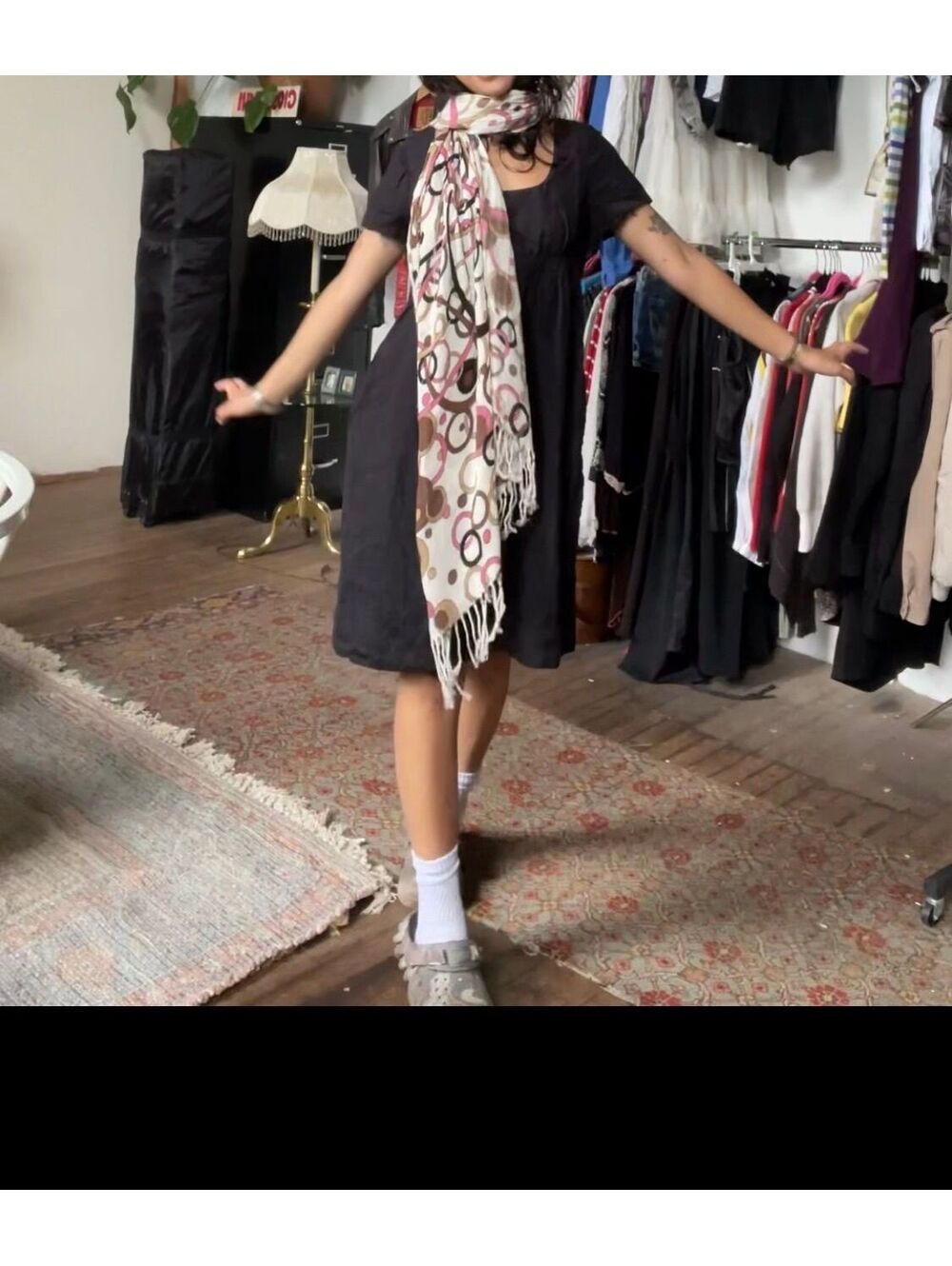pink white brown pashmina